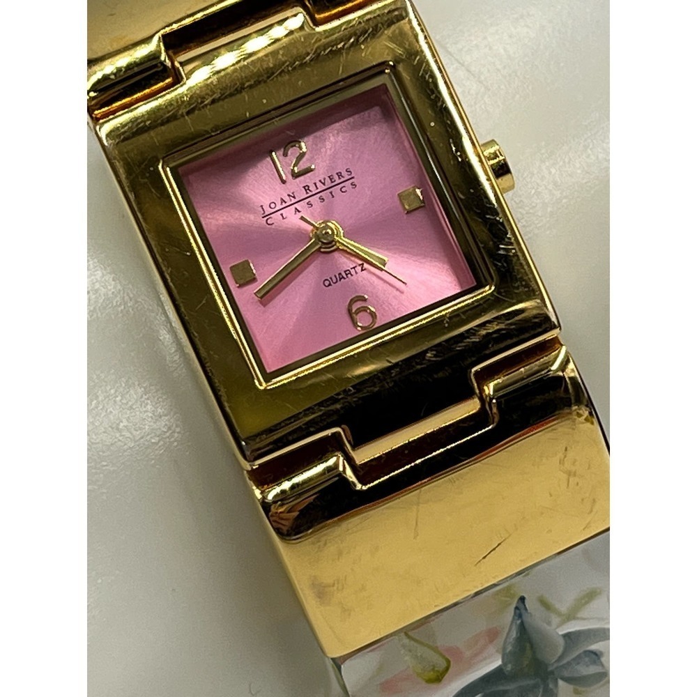 Joan‎ Rivers Vintage Translucent Lucite Floral Wristband Watch